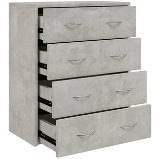 vidaXL Kommode mit 4 Schubladen 60x30,5x71 cm Betongrau
