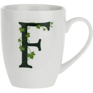 la Porcellana Becher Buchstabe F, weiß