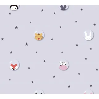 ascreation A.S. Création Kindertapete A.S. Création Little Love, Tapete mit Tieren, grau, weiß 381431 bunt