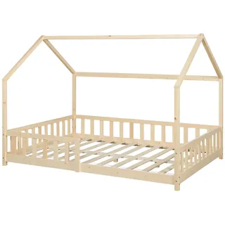 [en.casa] Hausbett Hesel 120 x 200 cm Kiefer natur beige