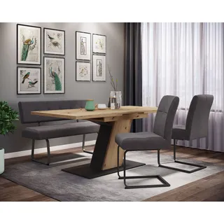 Hela Essgruppe »Luise I G Tisch Sitzbank Stühle« Set, 4 Stk. tlg. Ausziehtisch 140 - 180 cm Esszimmer Bestseller, grau