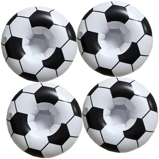 Schwimmender Pool Cup Holder, 4 Stück Getränkehalter Trinkpad Poolgetränk Schwimmt Bierhalter Aufblasbare Untersetzer Beach Fußball Geschenk Wiederverwendbar FüR Sommer Poolpartys Und Strandpartys