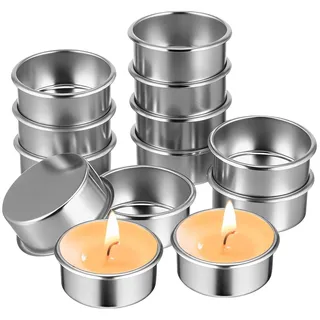 IMIKEYA 24 Stück Teelichtbecher aus Metall Leere Teelichthüllen 45mm Teelichteinsatz Metall Teelichthalter Kerzenwachsbehälter DIY Teelichthalter für Weihnachten Hochzeit Tischdekoration