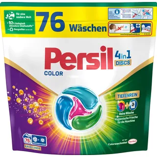 Persil Color 4in1 DISCS 76 Waschladungen, Waschmittel mit Tiefenrein Technologie, Colorwaschmittel für reine Wäsche und hygienische Frische für die Maschine