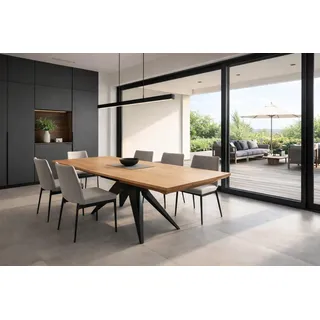 Kaiser Möbel Moderner, modernistischer Loft-Klapptisch MERCY 100 cm 180-280 cm