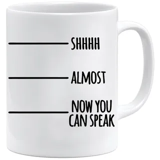 Tasse mit SSSHHH | Lustige Kaffeetasse für Herren Vatertag Geburtstag | Geschenkidee für Schwester Beste Freundin Kollegen Fototasse Weiß