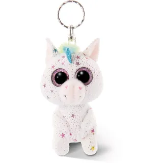 NICI Einhorn Uberto 9cm, Plüschtieranhänger mit Schlüsselring, Stofftierschlüsselhalter, Weiß