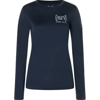 super.natural Damen Art Logo Bio J Longsleeve (Größe XL, blau)