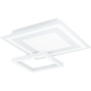 EGLO Connect LED Deckenleuchte Savatarila-C, 2 flammige Wandlampe aus Stahl und Kunststoff in Weiß, Farbtemperaturwechsel (warm, neutral, kalt), RGB, dimmbar, L x B 45 cm