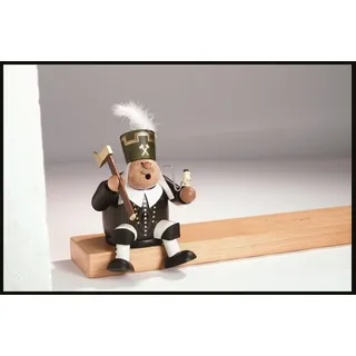 Räucherfigur Kantenhocker-Bergmann 18 cm NEU Rauchfigur Räuchermann Erzgebirge