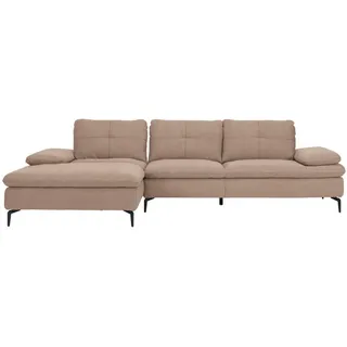 Chilliano Ecksofa , Taupe , Textil , L-Form, Ottomane links , 301x179 cm , Goldenes M, Emas, Dgm , Typenauswahl, Lederauswahl, Stoffauswahl, seitenverkehrt erhältlich, Hocker erhältlich, Rücken echt , Wohnzimmer, Sofas & Couches, Wohnlandschaften, Ecksofas