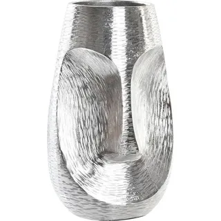 Vase DKD Home Decor Gesicht Silberfarben Aluminium Moderne (19 x 19 x 31 cm)