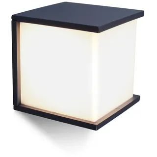 Lutec Außenwandleuchte Aluminium/Kunststoff grau spritzwassergeschützt dimmbar 1xE27