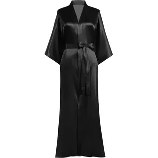 Schwarze Satin-Kimono-Damen-Badetasche leicht