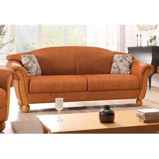 Home Affaire 3-Sitzer »Milano, bequemes Sofa mit geschwungenen Armlehnen, Landhaus-Stil«, orange