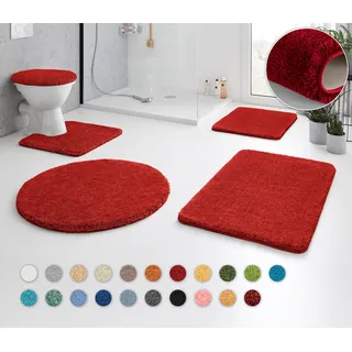 Badematte KLEINE WOLKE "RELAX, Badvorleger, Badezimmer Teppich" Gr. 4, rot (rubin), H:30mm, Polyacryl, Badematten, Badematte, Badteppich, meliert, rechteckig, rund & als Set erhältlich