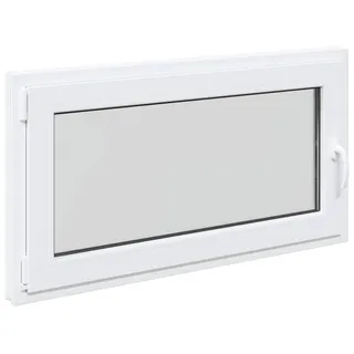 vidaXL Kellerfenster RISOR 110 x 50 cm PVC und Glas Weiß - Weiß