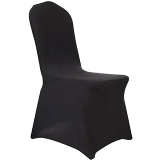 Stuhlhussen, modernes Design, vielseitige Verwendung, Schwarz 50 Stück Flach - Schwarz