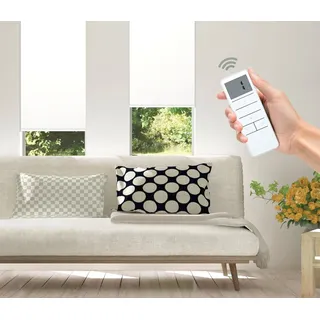 Good Life Elektrisches Rollo Vau - SMART HOME, Good Life, Lichtschutz, ohne Bohren, Klemmfix, mit Fernbedienung weiß 60 cm x 150 cm