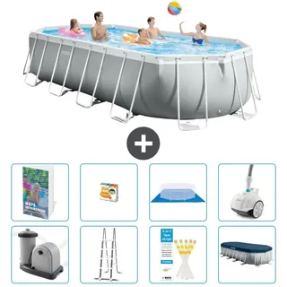 Prism Frame Pool Oval - 610x305x122 cm - 7-teilig S590 - Grau