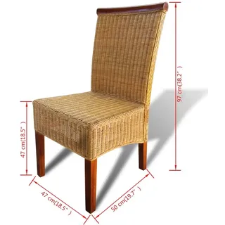 vidaXL Esszimmerstühle 4 Stk. Braun Natur Rattan