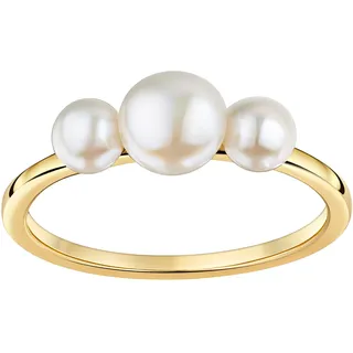 Perlenring FIRETTI "Schmuck Geschenk Silber 925 Fingerring Damenring Ring" Gr. 60, gold (gelbgoldfarben, weiß), Fingerringe, Damen, 60, Perlen Silber 925 (Sterlingsilber), 1,5mm, Perlen, Silber 925 (Sterlingsilber), Perlenring, mit Süßwasserzuchtperle