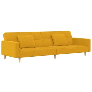 vidaXL Schlafsofa 2-Sitzer mit 2 Kissen Gelb Stoff - Gelb
