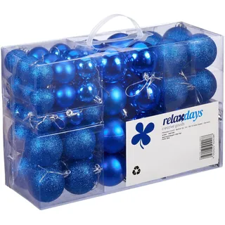 Relaxdays Relaxdays, Weihnachtskugeln 100er Set, ∅ blau