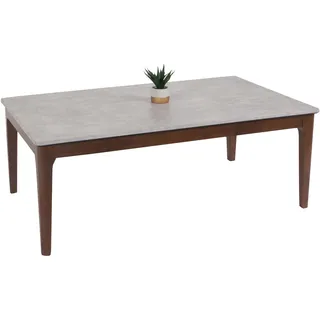 Couchtisch HWC-M55, Beistelltisch Sofatisch Massiv-Holz HDF Laminat Melamin 46x120x70cm Beton-Optik