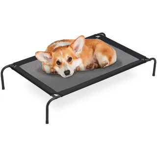 Relaxdays Hundeliege Outdoor 111 x 65 cm schwarz