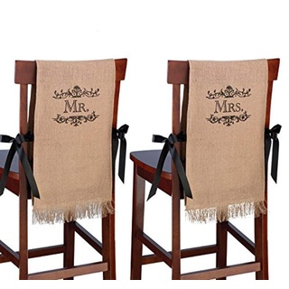 Lillian Rose Rustic Burlap Chair Covers Decor Stuhlhussen Mrs., rustikale Jute, Dekoration (WF565 mm), Polyester, None