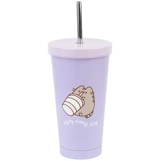 Erik Editores Pusheen Stahl Moments-becher Mit Strohhalm - Multicolor 1095