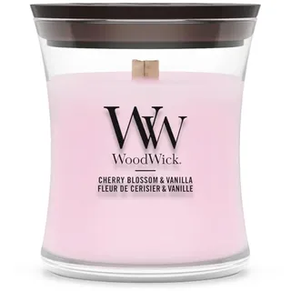 WoodWick | Mini-Kerze | Kirschblüte & Vanille | Tolles Geschenk für Frauen