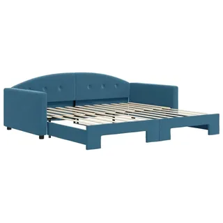 vidaXL Tagesbett Ausziehbar Blau 100x200 cm Samt - Blau
