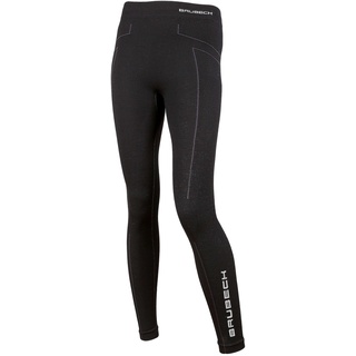 BRUBECK Merino Damen Funktionsunterhose Lang | Atmungsaktiv | Winter-Sport | Thermo | Ski-Unterwäsche | Leggings | 78% Merino-Wolle | LE11130 L Schwarz