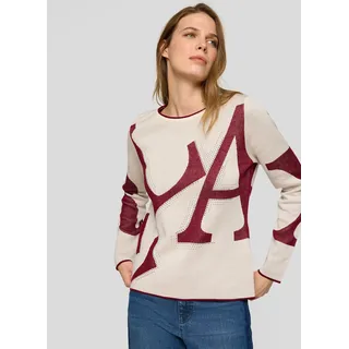 Strickpullover RABE, Damen, Gr. 46, vanille, Strick, Obermaterial: 43% Baumwolle, 43% Polyacryl, 14% Polyamid, bedruckt, normal hüftbedeckend, Rundhals, Pullover Strickpullover, mit grafischem Muster