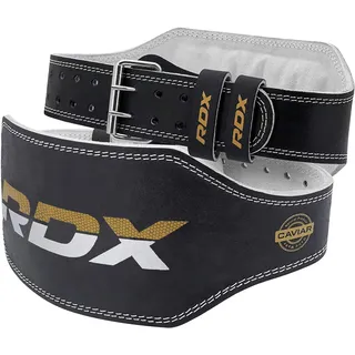 RDX 6 Zoll Gewichthebergürtel Schnalle Leder Fitness-Gürtel Geeignet Für Bodybuilding, Gewichtheben & Krafttraining, Schwarz, Gr.- L