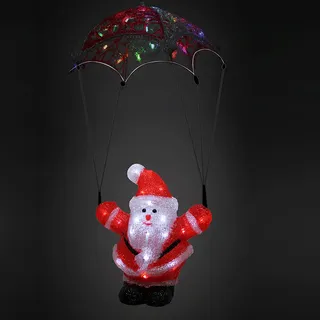 DEUBA® Weihnachtsdeko LED Acryl Figur Weihnachtsmann Außen Innen 60cm Groß Weihnachten Nikolaus Beleuchtet Deko Figuren Weihnachtsbeleuchtung Kaltweiß