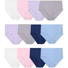 Fruit of the Loom Damen Microfiber Underwear, Lightweight & Sleek, Available in Plus Size Unterwäsche, Brief (12 Stück), Large (12er Pack)