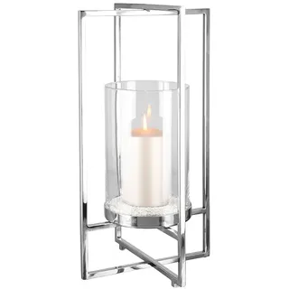 Fink Windlicht »NORMAN, Weihnachtsdeko« aus Edelstahl und Glas, 1-flammig, silberfarben