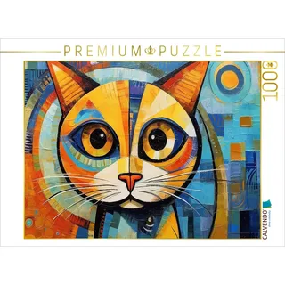 Calvendo Puzzle Katze Im Stil von Pablo Picasso 1000 Teile Lege-Größe 64x48cm Foto-Puzzle für glückliche Stunden