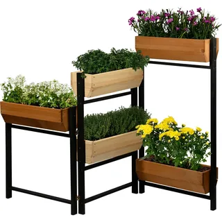 Dobar Vertikalbeet Flexi 165 x 18 x 105 cm Schwarz