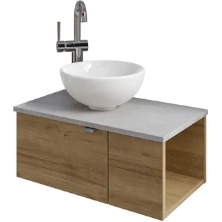 Saphir Waschtisch 2 Türen 61 x 39,8 x 35 cm Riviera Eiche