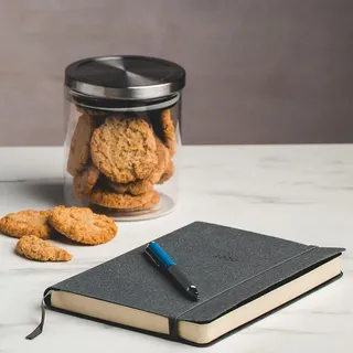 Vorratsdose Vorratsglas Glasbehälter Müsliglas Reisglas Glasdose Keksglas 600 ml - Transparent, Silber