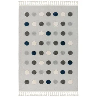 Kayoom Flachwebeteppich , Grau , Textil , Punkte , rechteckig , 120x170 cm , für Fußbodenheizung geeignet, in verschiedenen Größen erhältlich , Teppiche und Böden, Teppiche, Moderne Teppiche