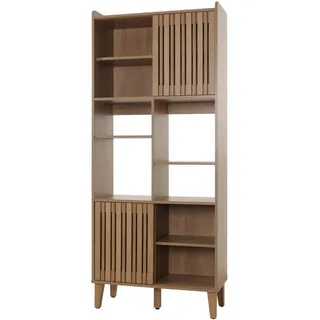 MCW Bücherregal Holz , Braun , 75x178x35 cm , Wohnzimmer, Regale, Bücherregale