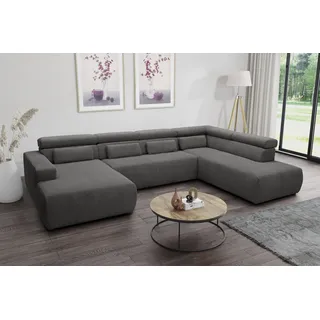 DOMO collection Wohnlandschaft Cord 3-Sitzer Grau