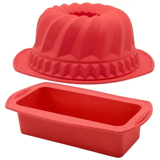 Zollner24 2er Set Antihaft Silikon Backformen, Gugelhupf -und Kastenform