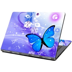 Laptop Skin Aufkleber Aufkleber 13" 13,3" 14" 15" 15,4" 15,6 Zoll Laptop Vinyl Skin Sticker Cover Art Decal Protector Notebook PC (Blauer Schmetterling)
