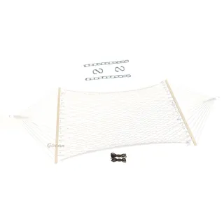 GOCAN Mesh Hängematte, Baumwollseil Hängematten mit Kettenhaken Tree Straps fit Ständer von 9' bis 15' für Außenterrasse Hof
